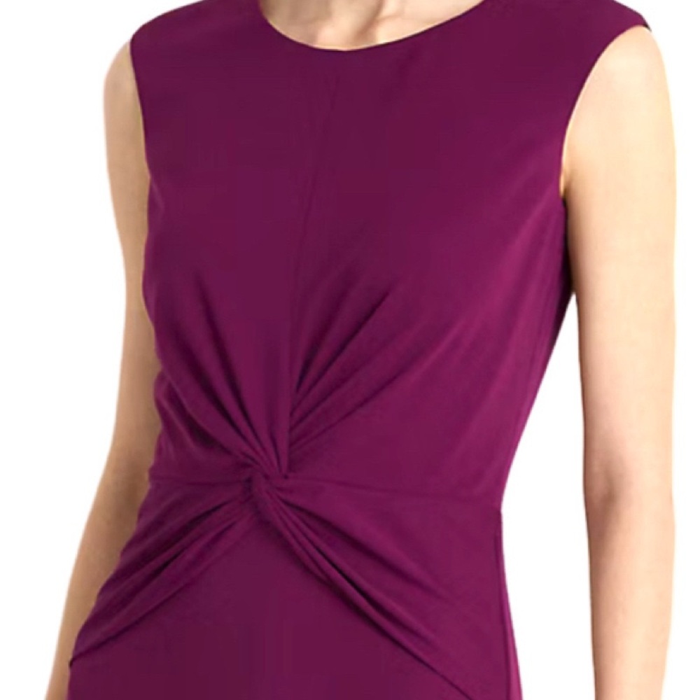 Lauren Ralph Lauren Twist Front Dress A-line Plum Caspia Purple Size 6 - Picture 8 of 13